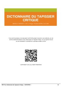 dictionnaire du tapissier critique dbid 4ju
