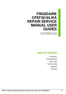 frigidaire cfef3016lwa repair service manual user guides dbid xhqn