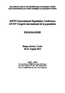 International Union for the Scientific Study of Population (IUSSP)